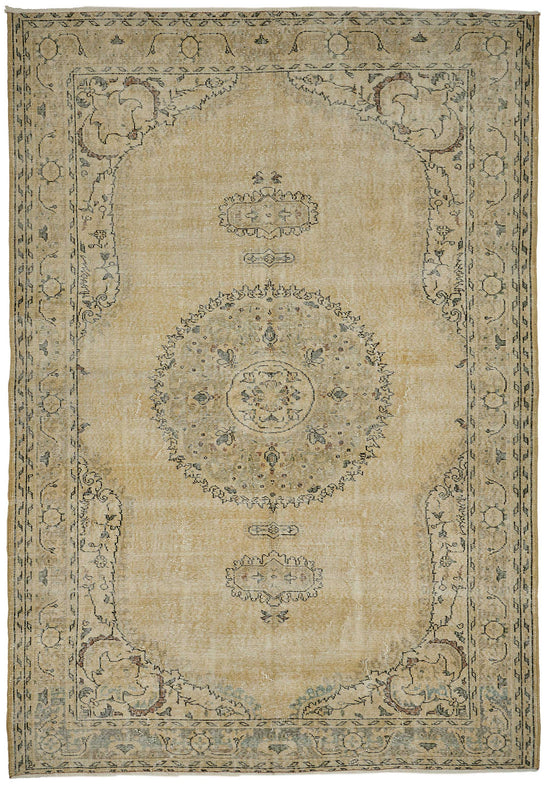 7x10 Hand-Knotted Turkish Vintage Rug - 50805