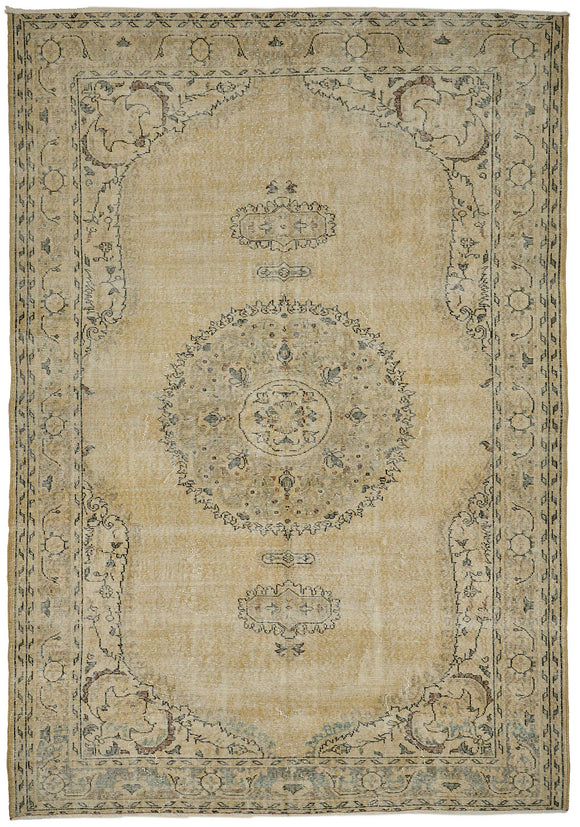 7x10 Hand-Knotted Turkish Vintage Rug - 50805