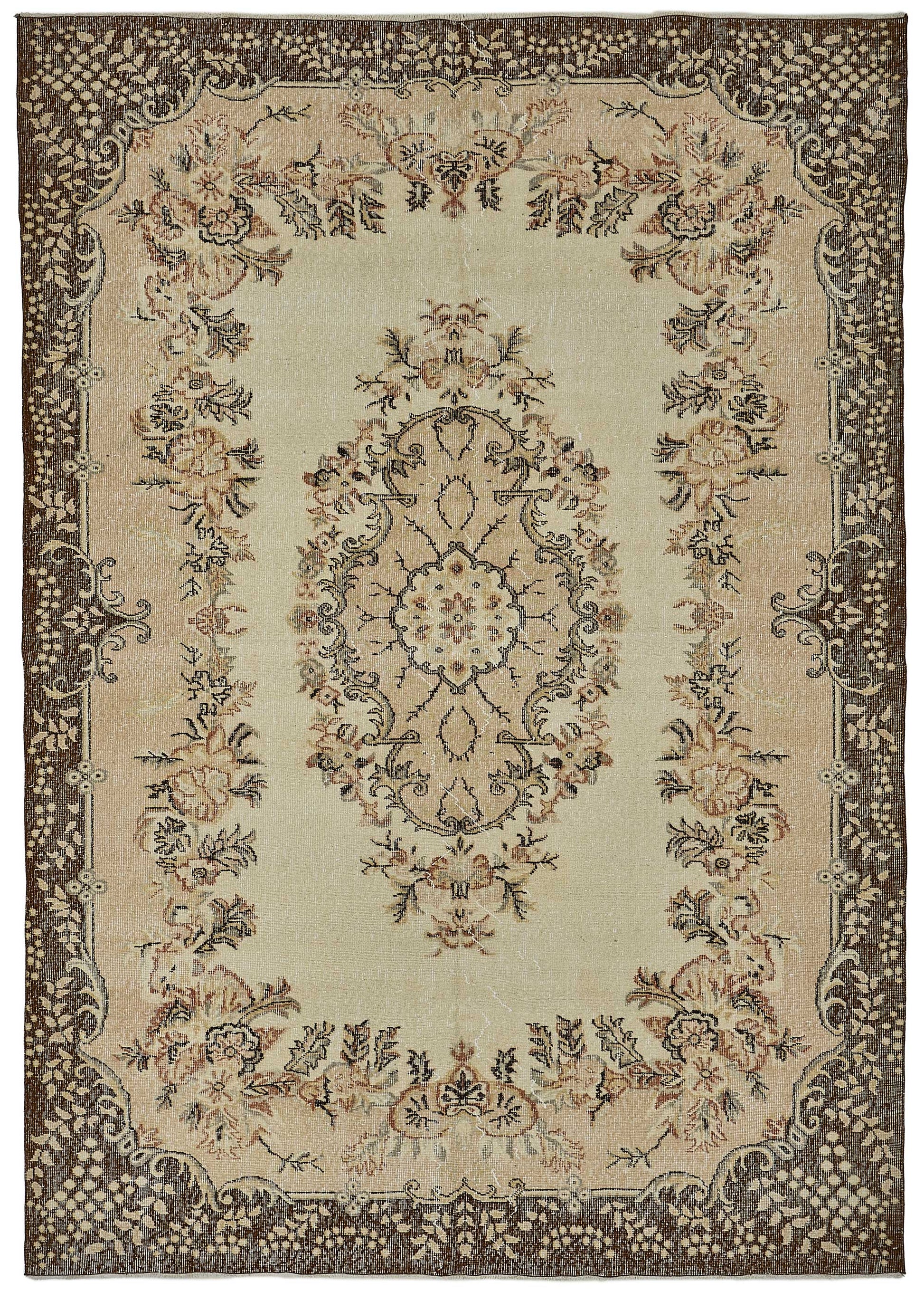 7x10 Hand-Knotted Turkish Vintage Rug - 50806