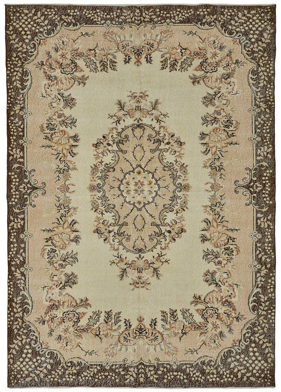 7x10 Hand-Knotted Turkish Vintage Rug - 50806