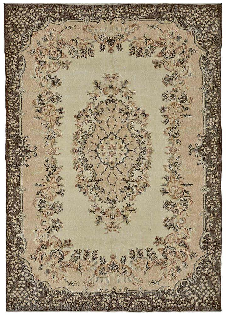 7x10 Hand-Knotted Turkish Vintage Rug - 50806