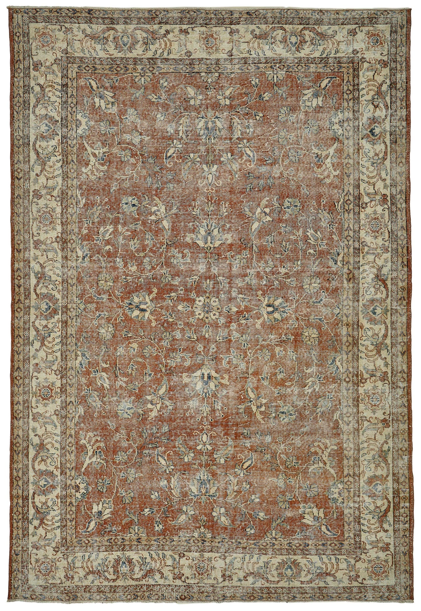 7x10 Hand-Knotted Turkish Vintage Rug - 50807