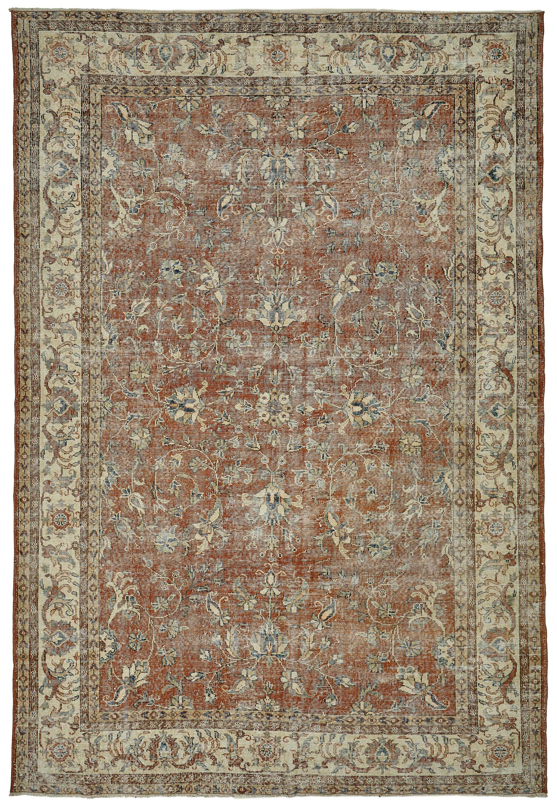 7x10 Hand-Knotted Turkish Vintage Rug - 50807