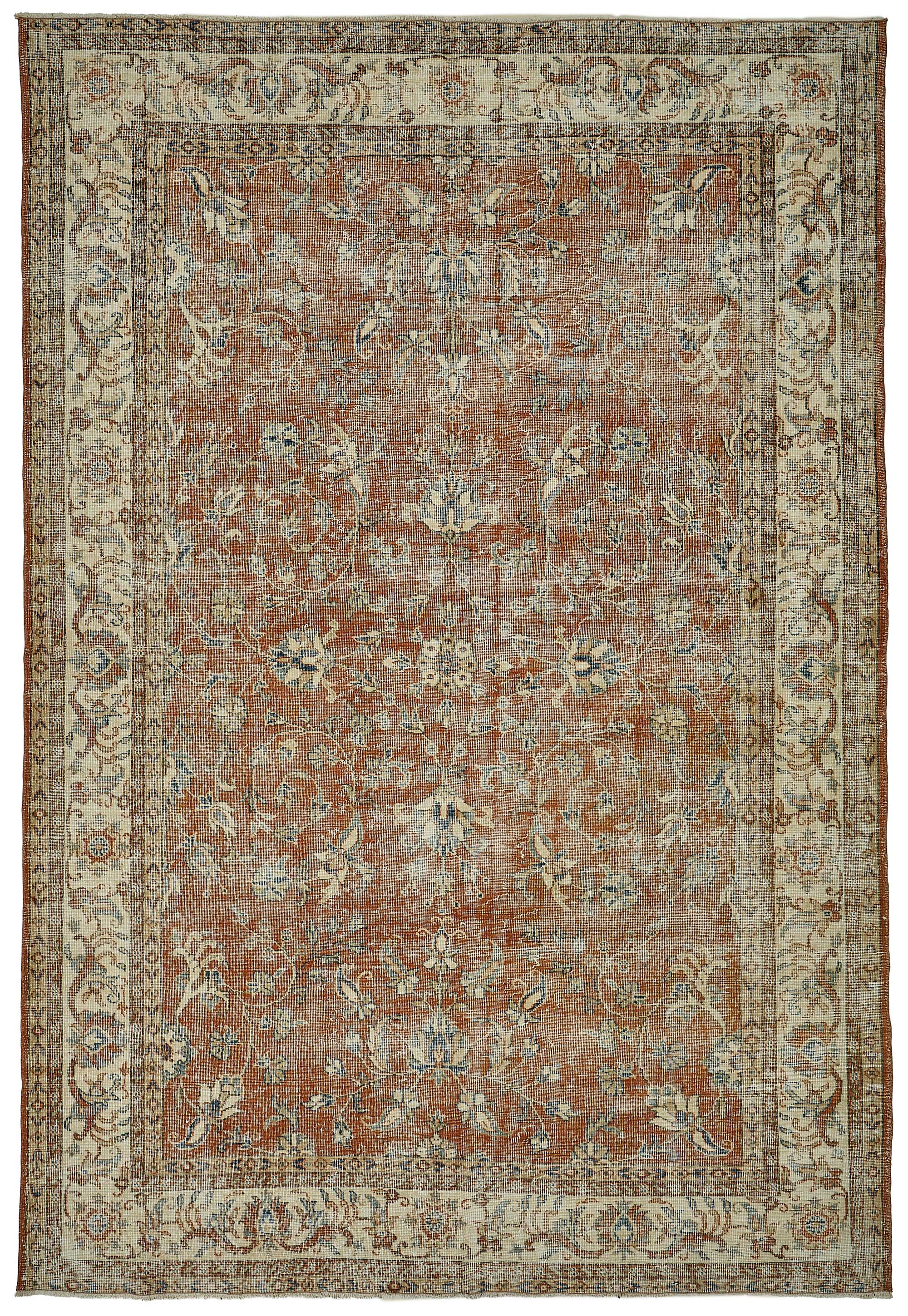 7x10 Hand-Knotted Turkish Vintage Rug - 50807