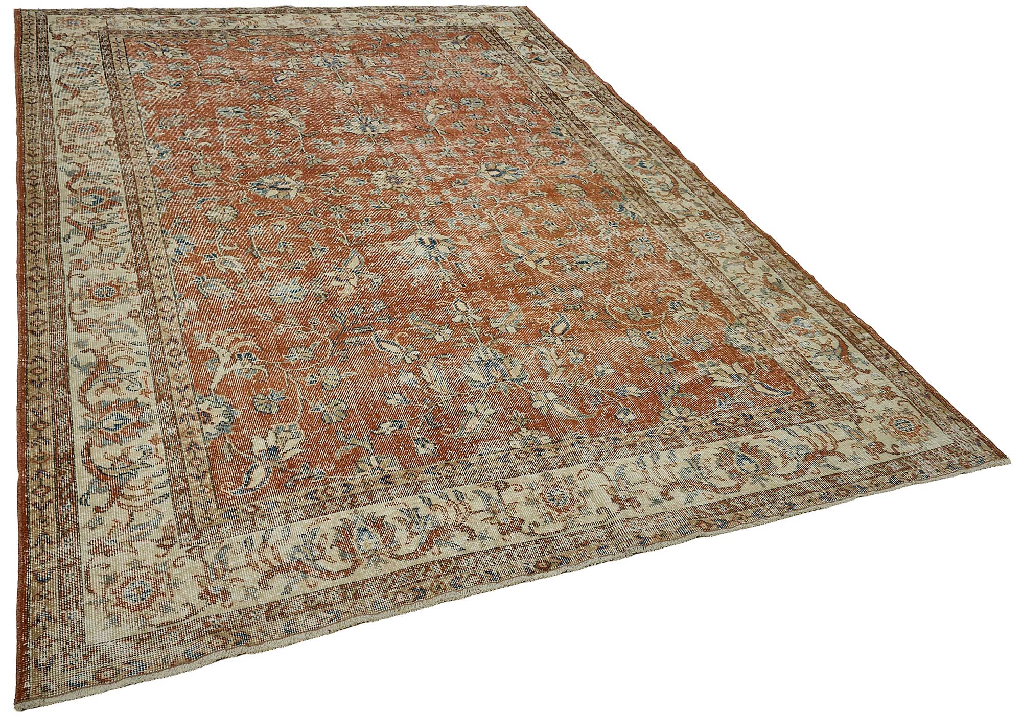 7x10 Hand-Knotted Turkish Vintage Rug - 50807