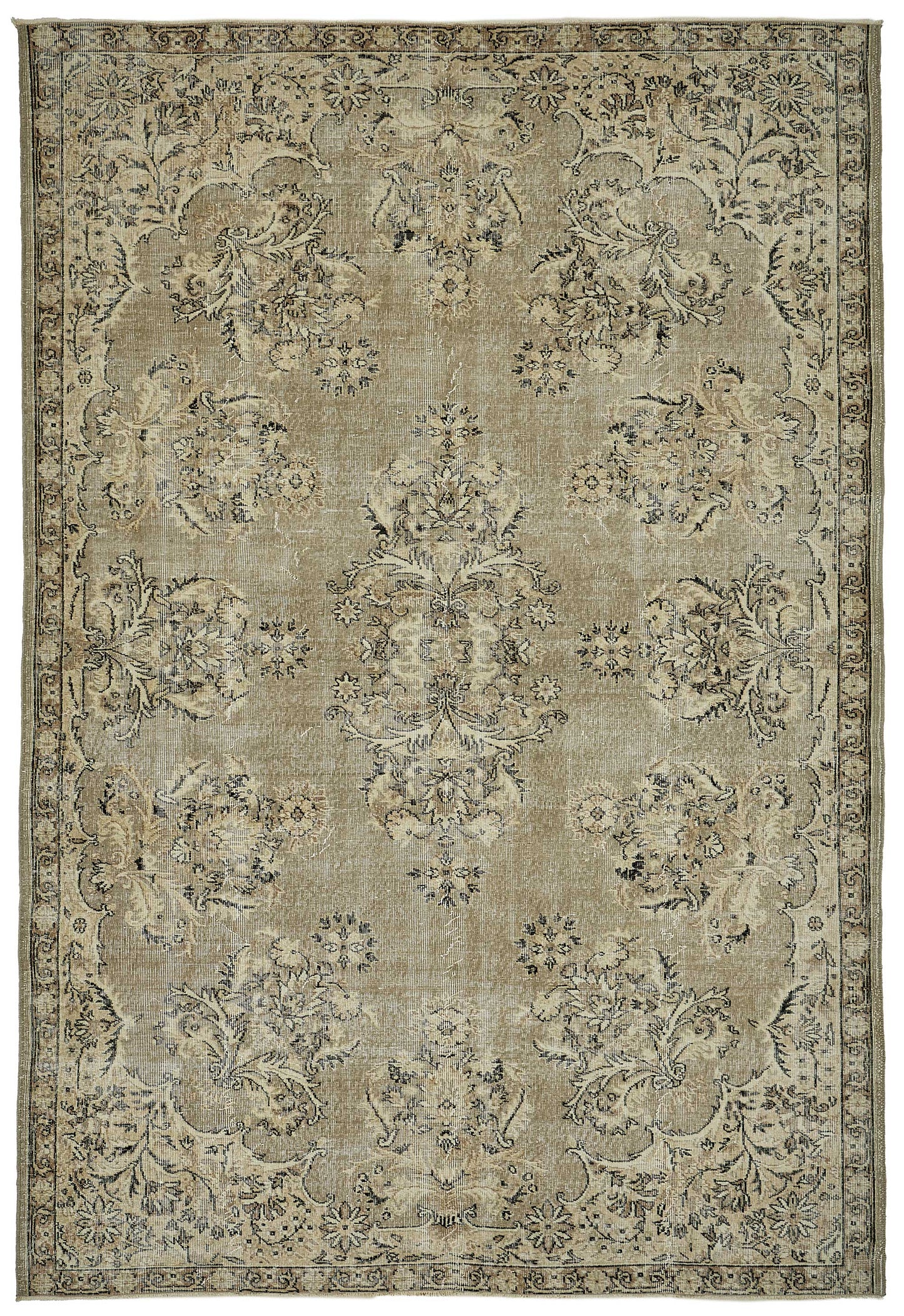 7x10 Hand-Knotted Turkish Vintage Rug - 50808