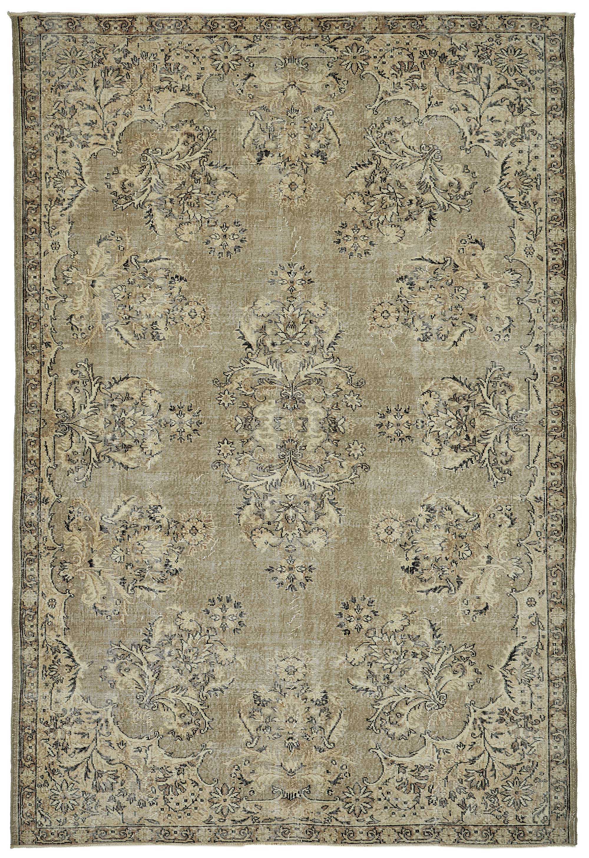7x10 Hand-Knotted Turkish Vintage Rug - 50808