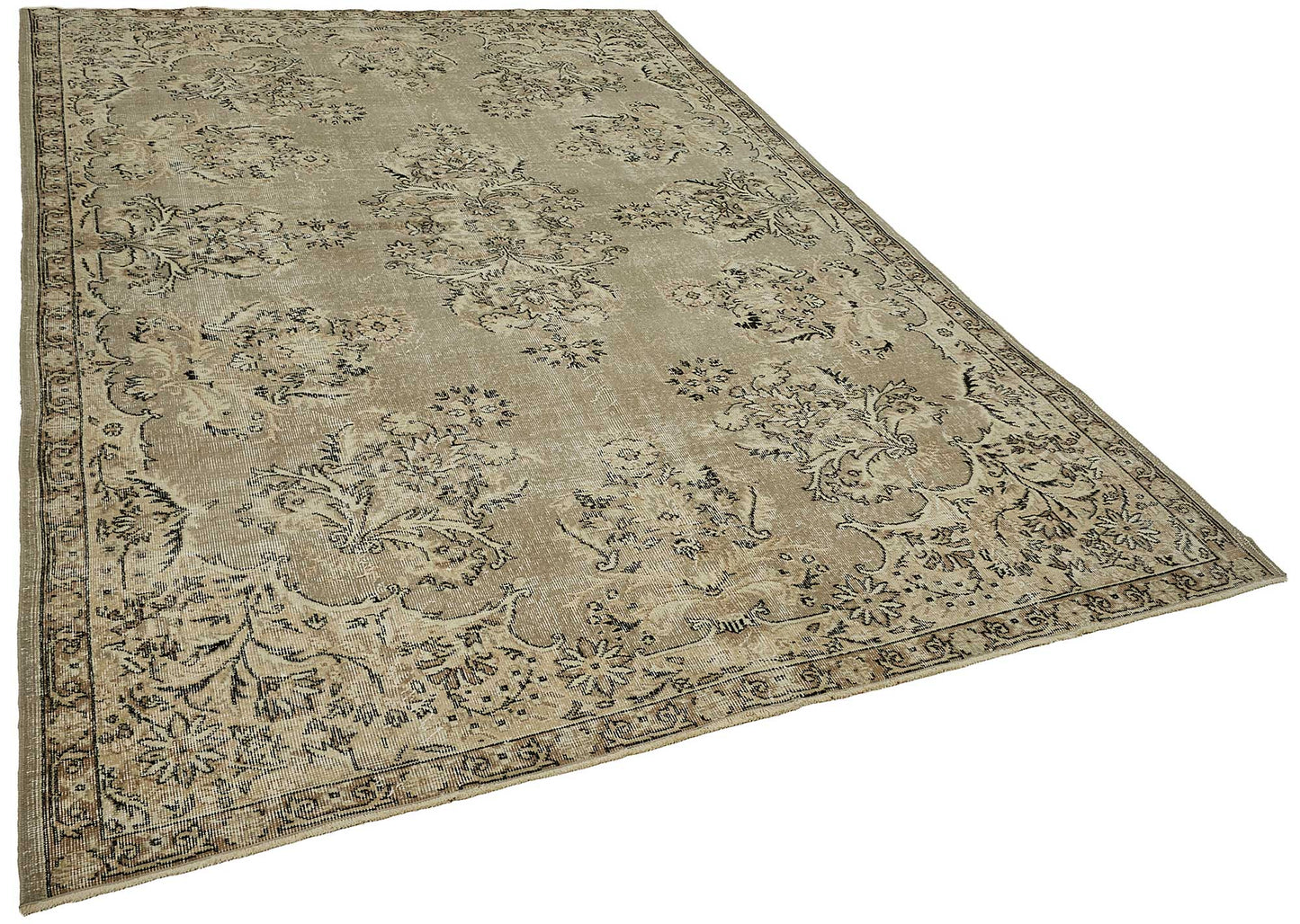 7x10 Hand-Knotted Turkish Vintage Rug - 50808