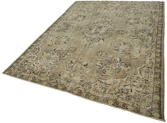 7x10 Hand-Knotted Turkish Vintage Rug - 50808