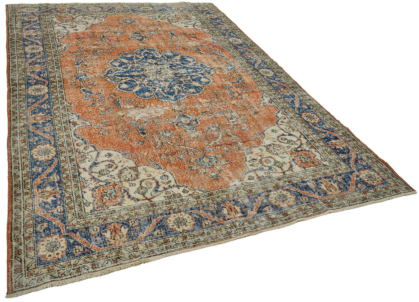 7x10 Hand-Knotted Turkish Vintage Rug - 50809