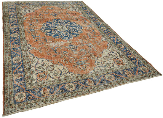 7x10 Hand-Knotted Turkish Vintage Rug - 50809
