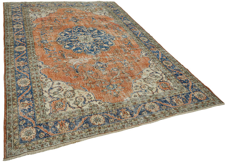 7x10 Hand-Knotted Turkish Vintage Rug - 50809
