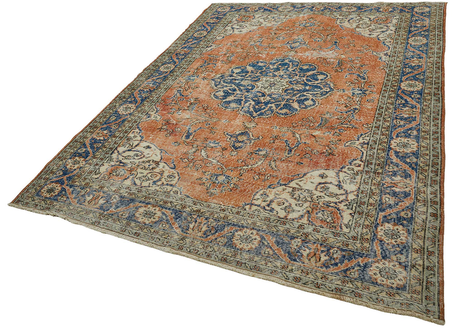 7x10 Hand-Knotted Turkish Vintage Rug - 50809