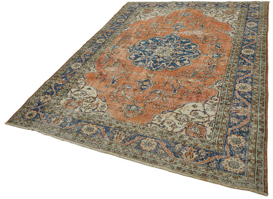 7x10 Hand-Knotted Turkish Vintage Rug - 50809