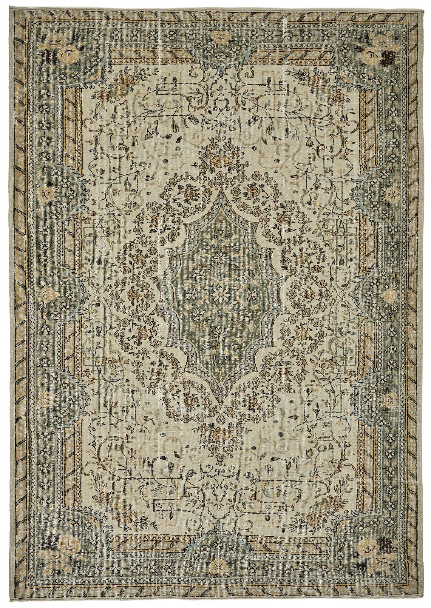 7x10 Hand-Knotted Turkish Vintage Rug - 50810