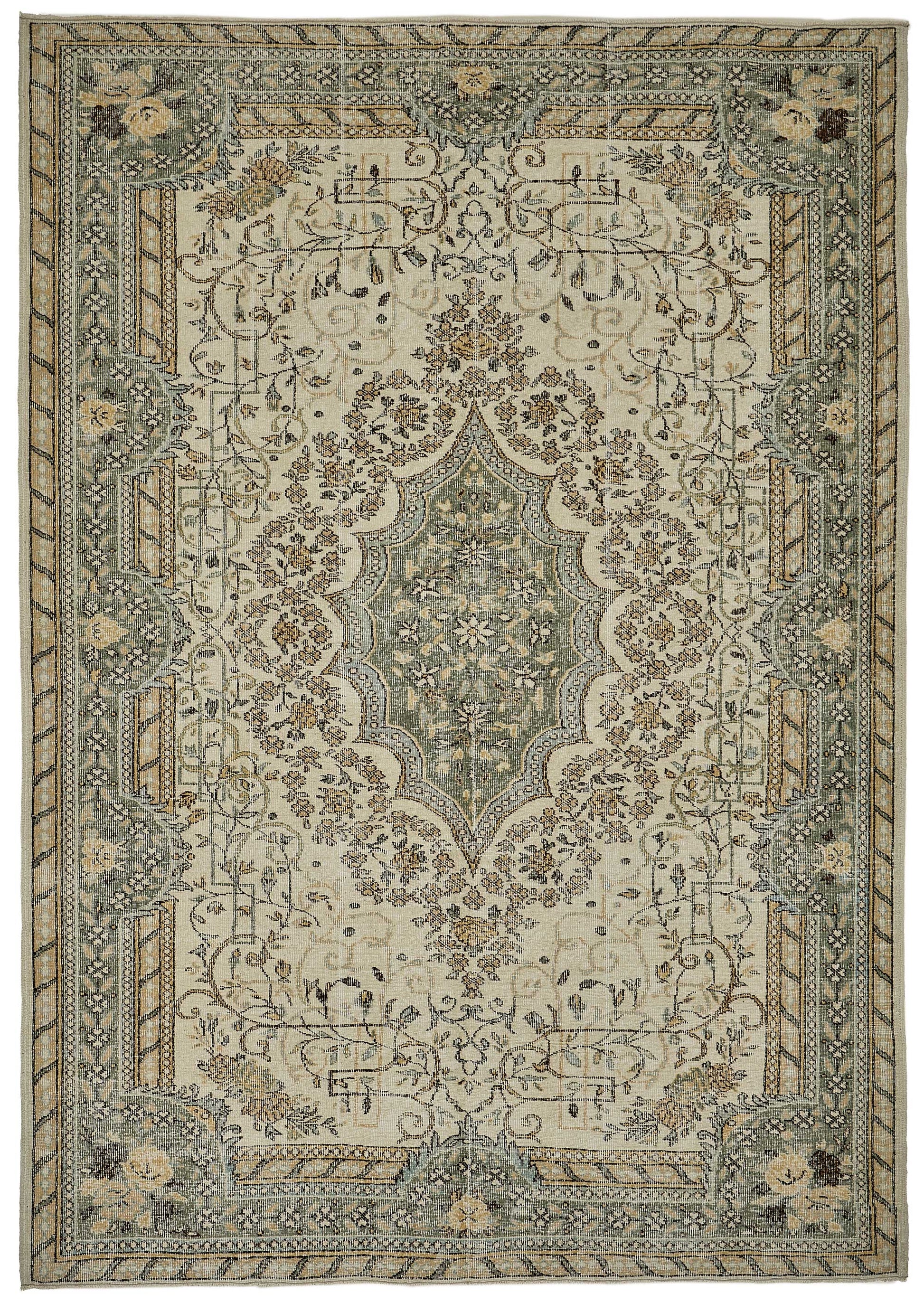 7x10 Hand-Knotted Turkish Vintage Rug - 50810