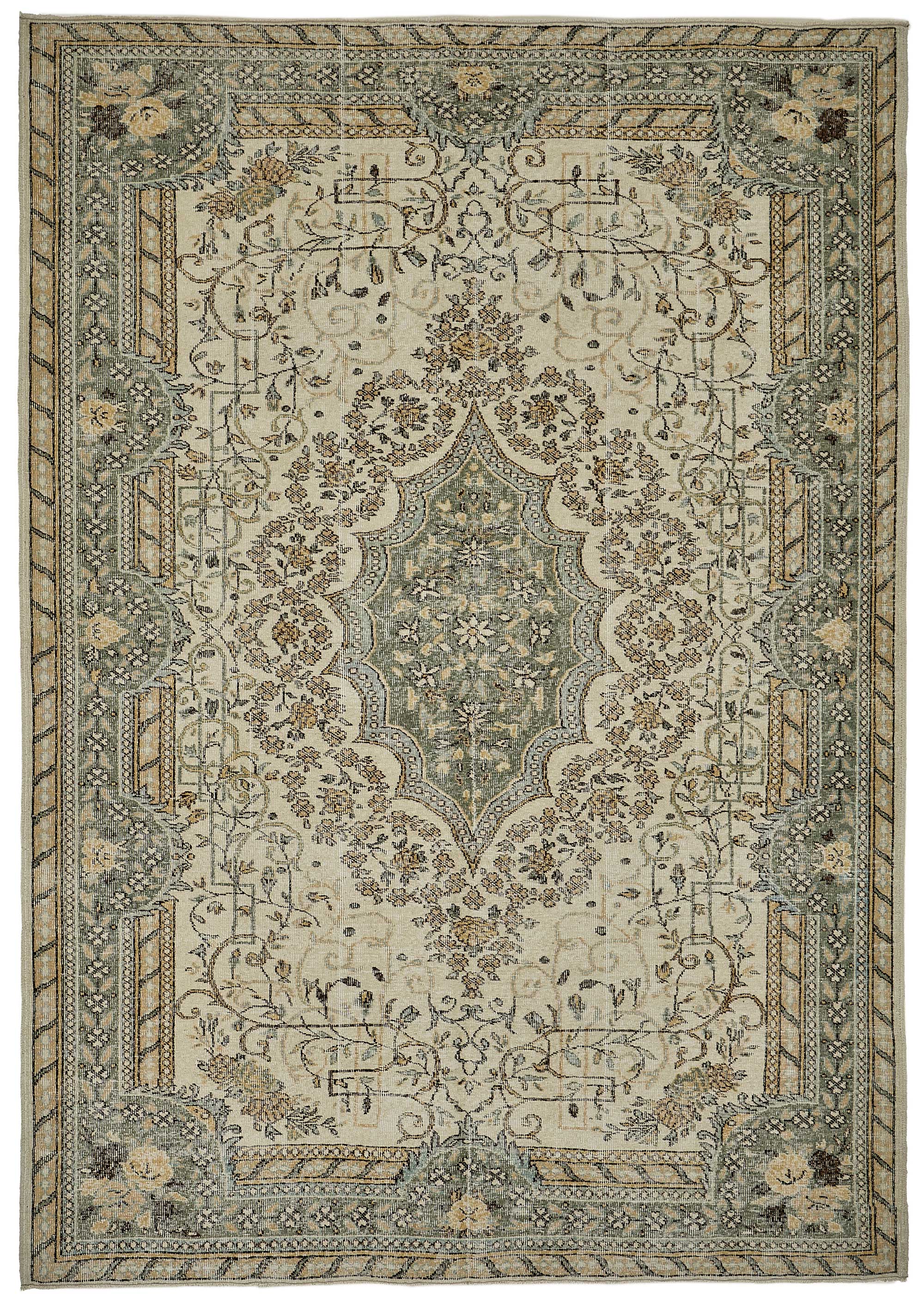 7x10 Hand-Knotted Turkish Vintage Rug - 50810