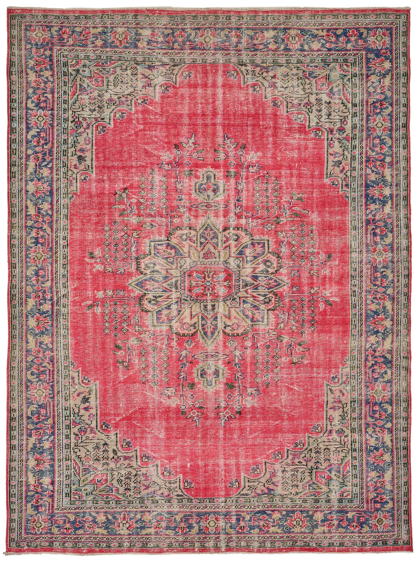 7x10 Hand-Knotted Turkish Vintage Rug - 50811
