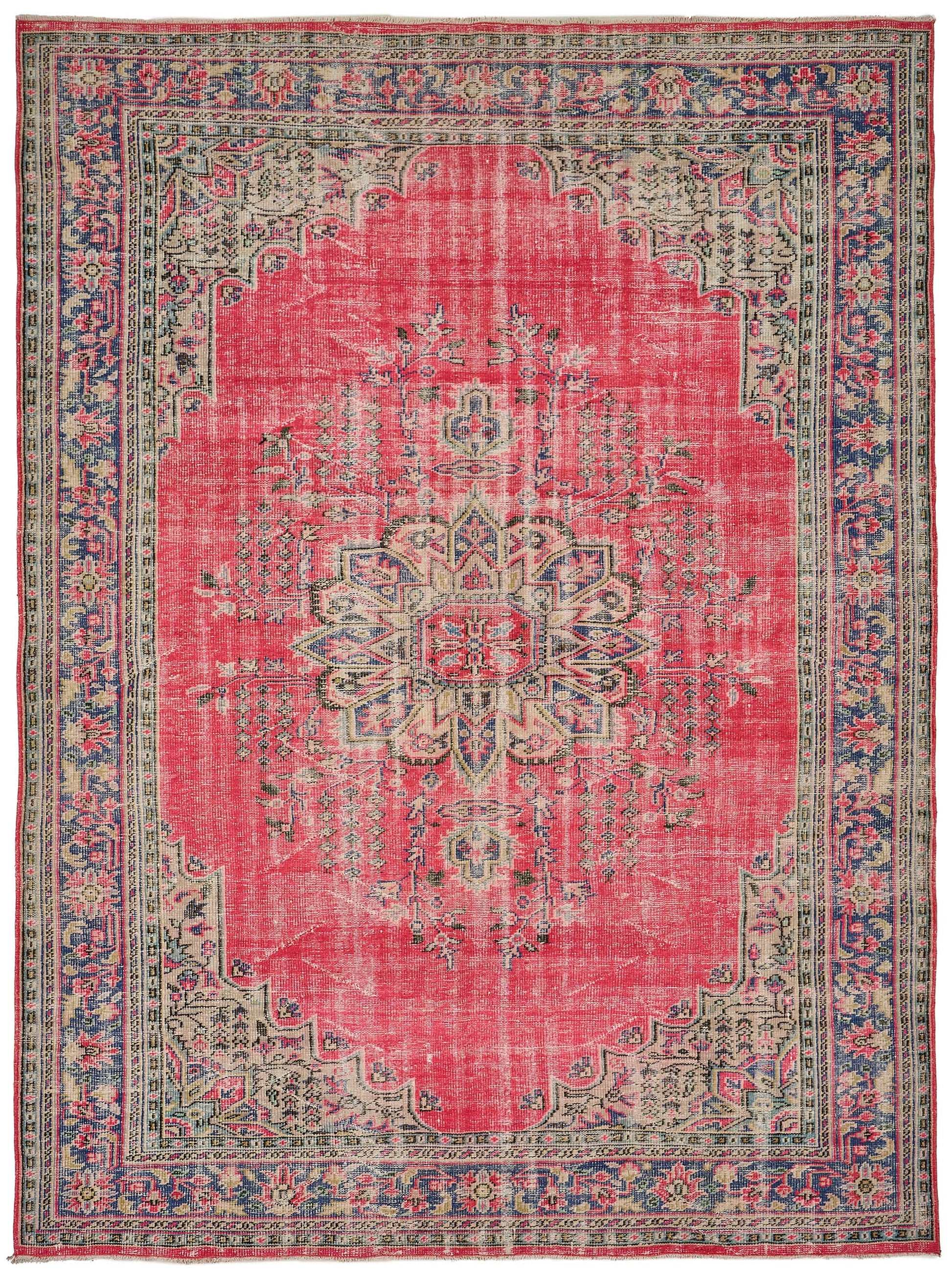 7x10 Hand-Knotted Turkish Vintage Rug - 50811