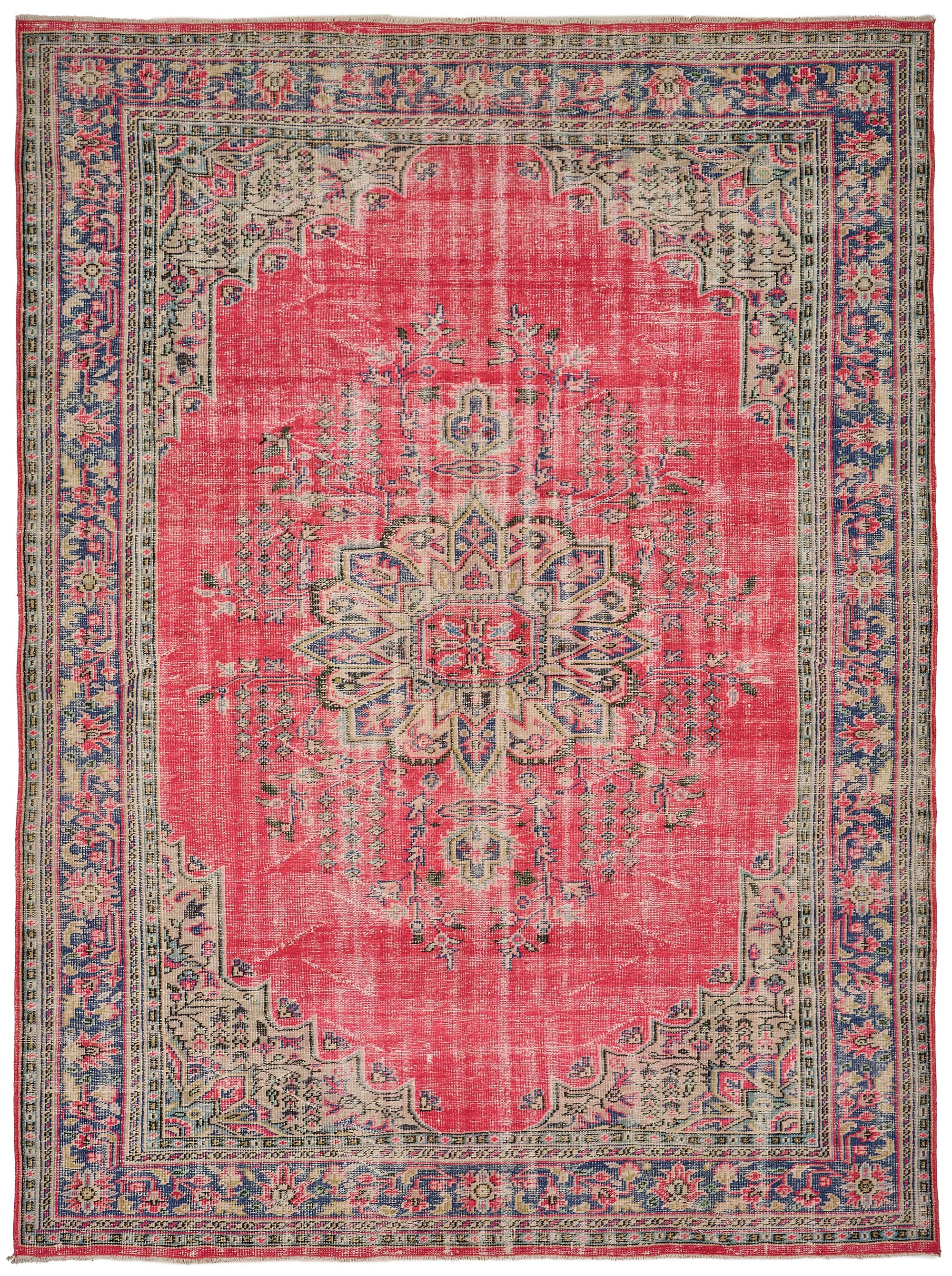 7x10 Hand-Knotted Turkish Vintage Rug - 50811