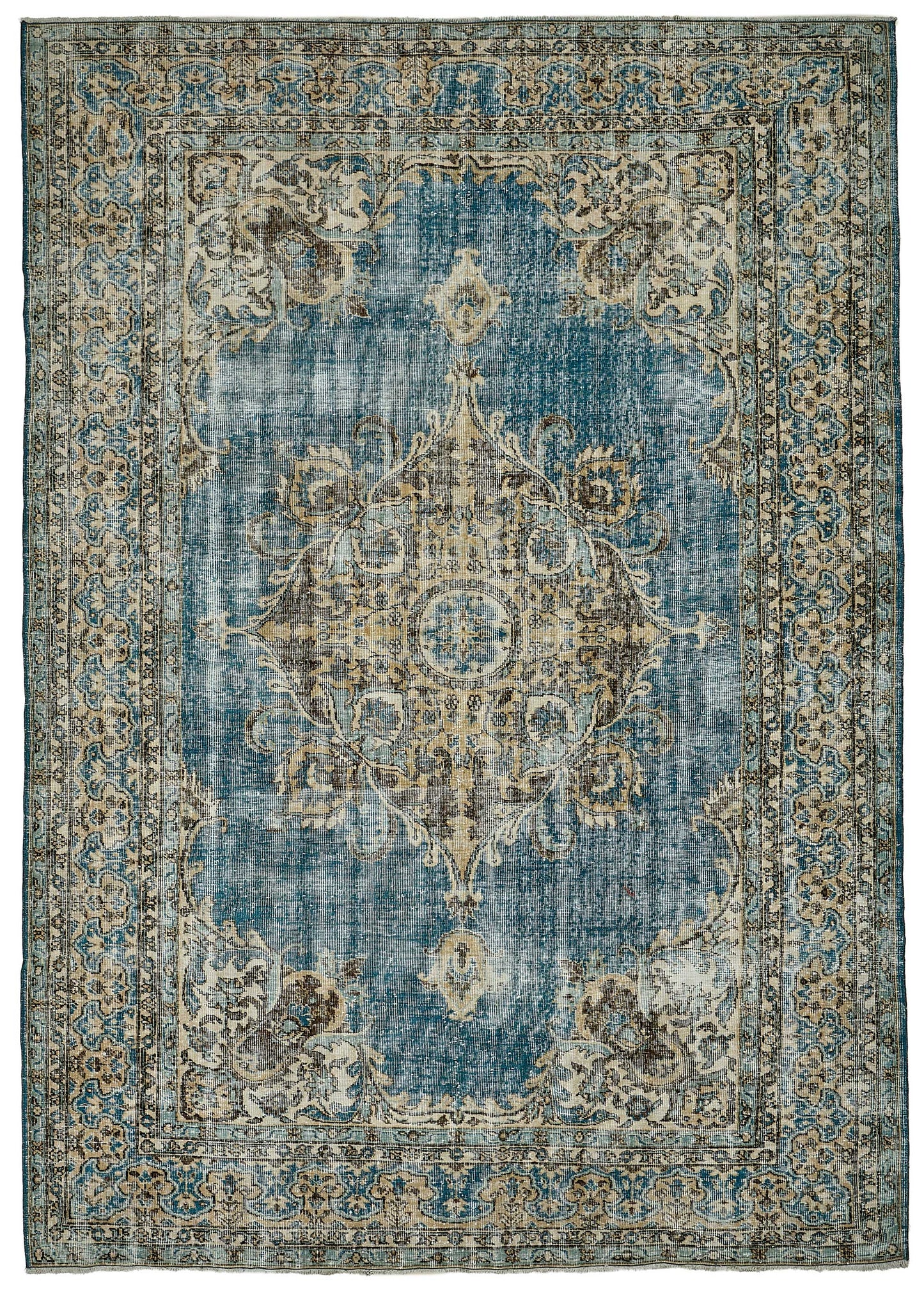 7x10 Hand-Knotted Turkish Vintage Rug - 50813