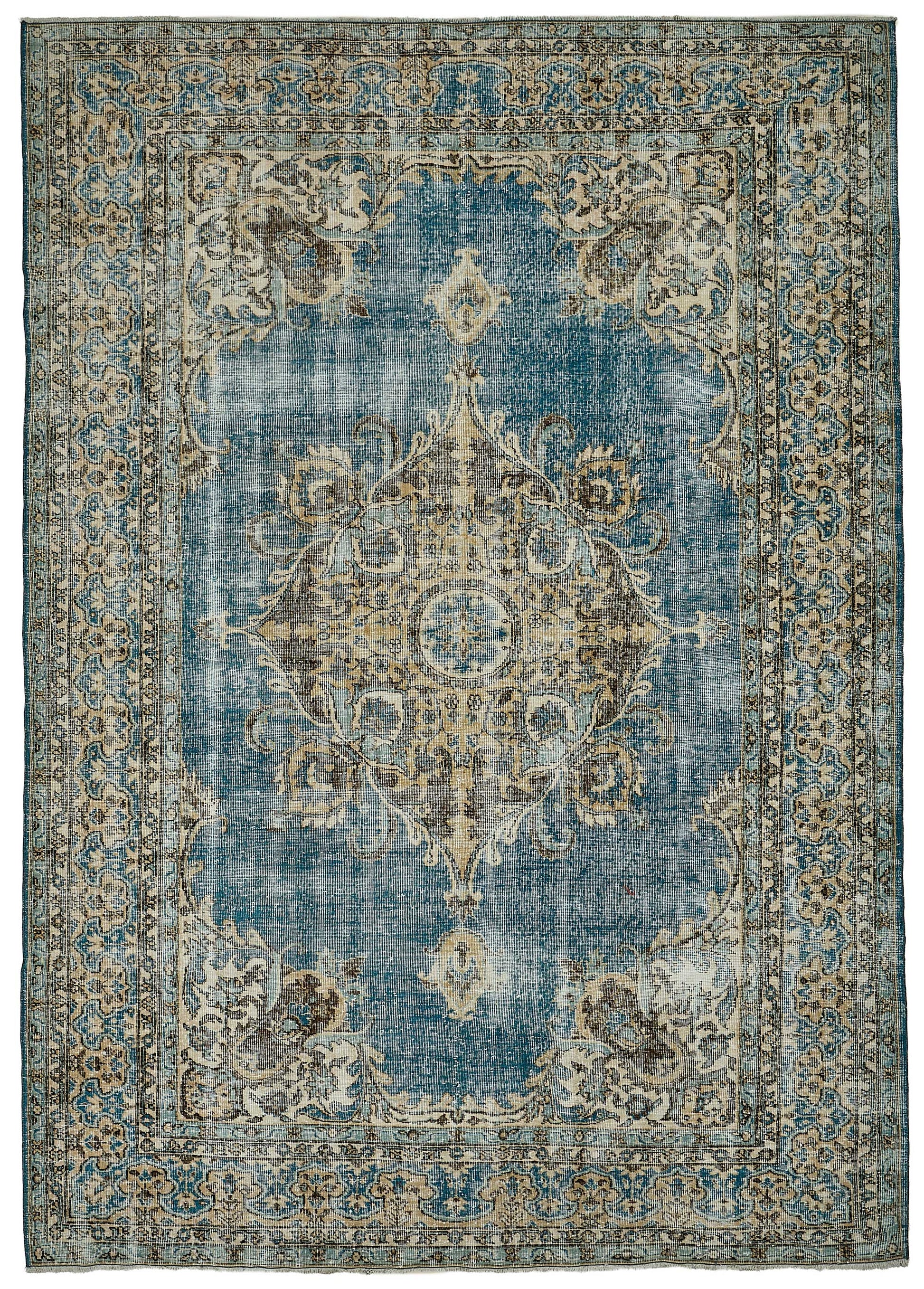 7x10 Hand-Knotted Turkish Vintage Rug - 50813