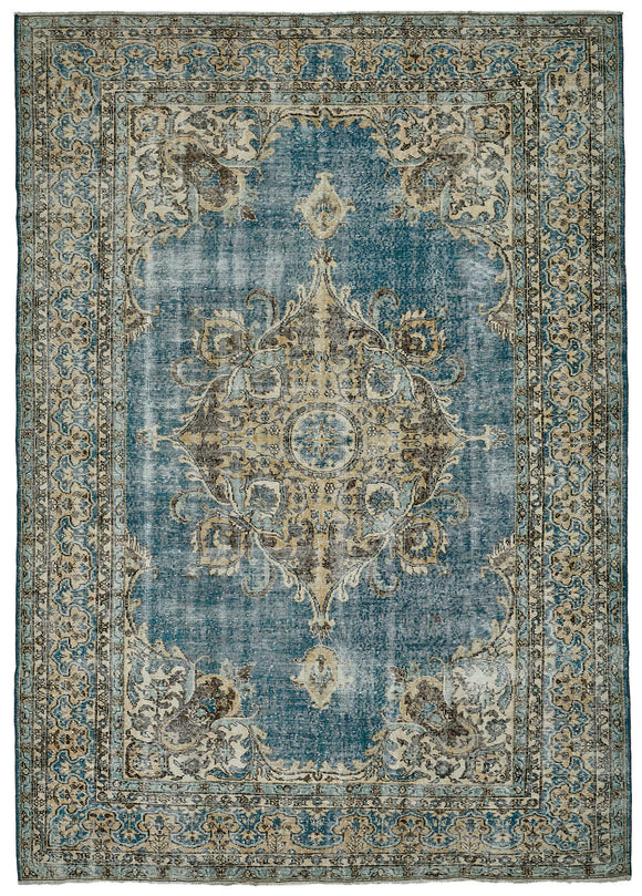 7x10 Hand-Knotted Turkish Vintage Rug - 50813