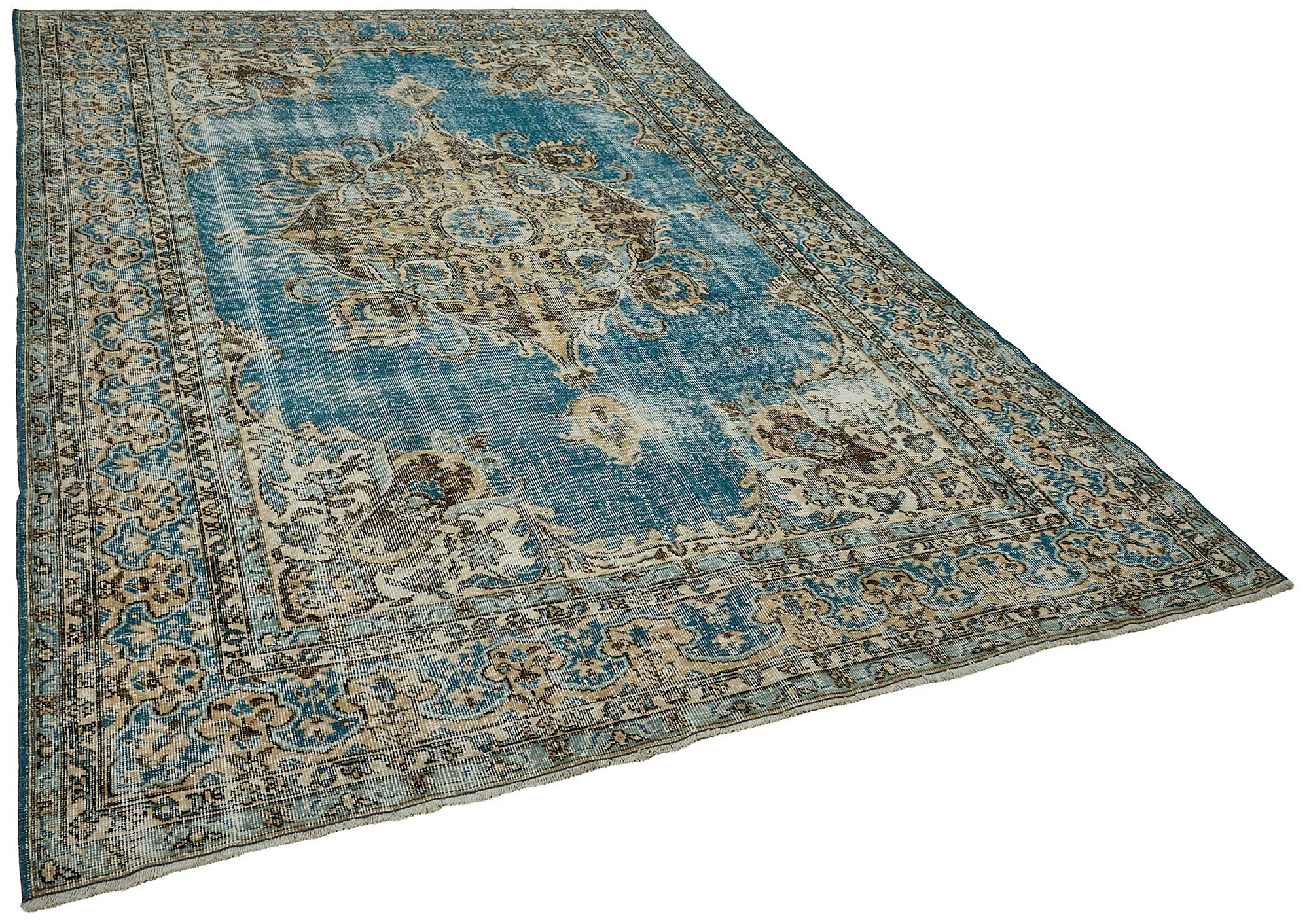 7x10 Hand-Knotted Turkish Vintage Rug - 50813
