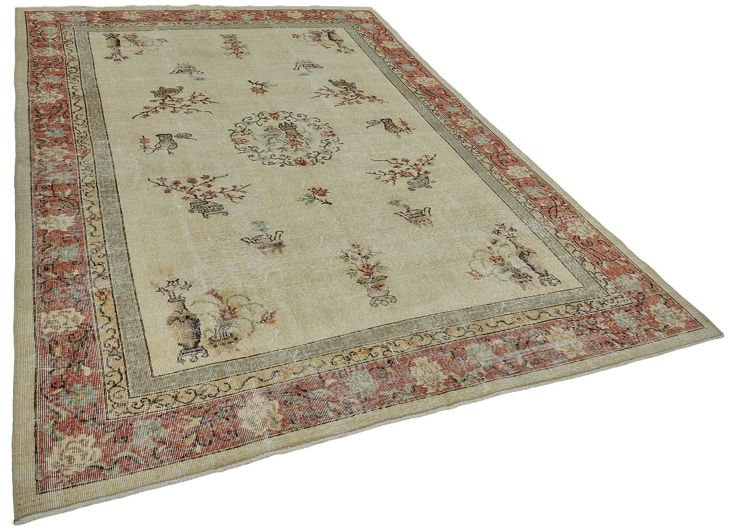 7x10 Hand-Knotted Turkish Vintage Rug - 50815