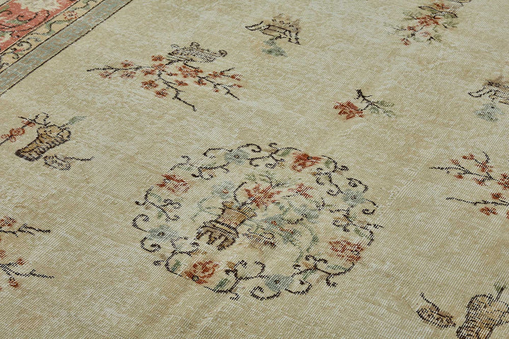 7x10 Hand-Knotted Turkish Vintage Rug - 50815