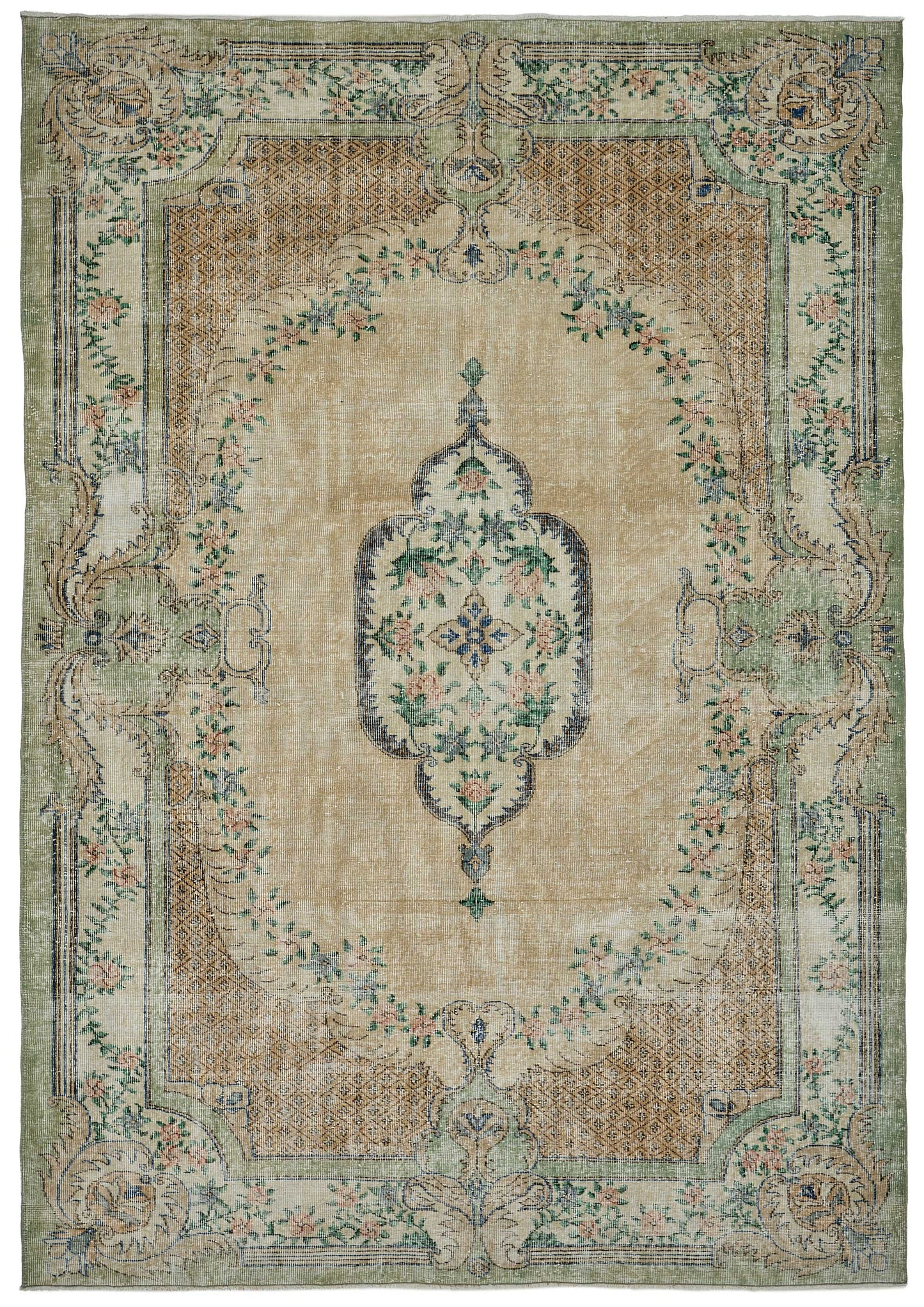 7x10 Hand-Knotted Turkish Vintage Rug - 50816
