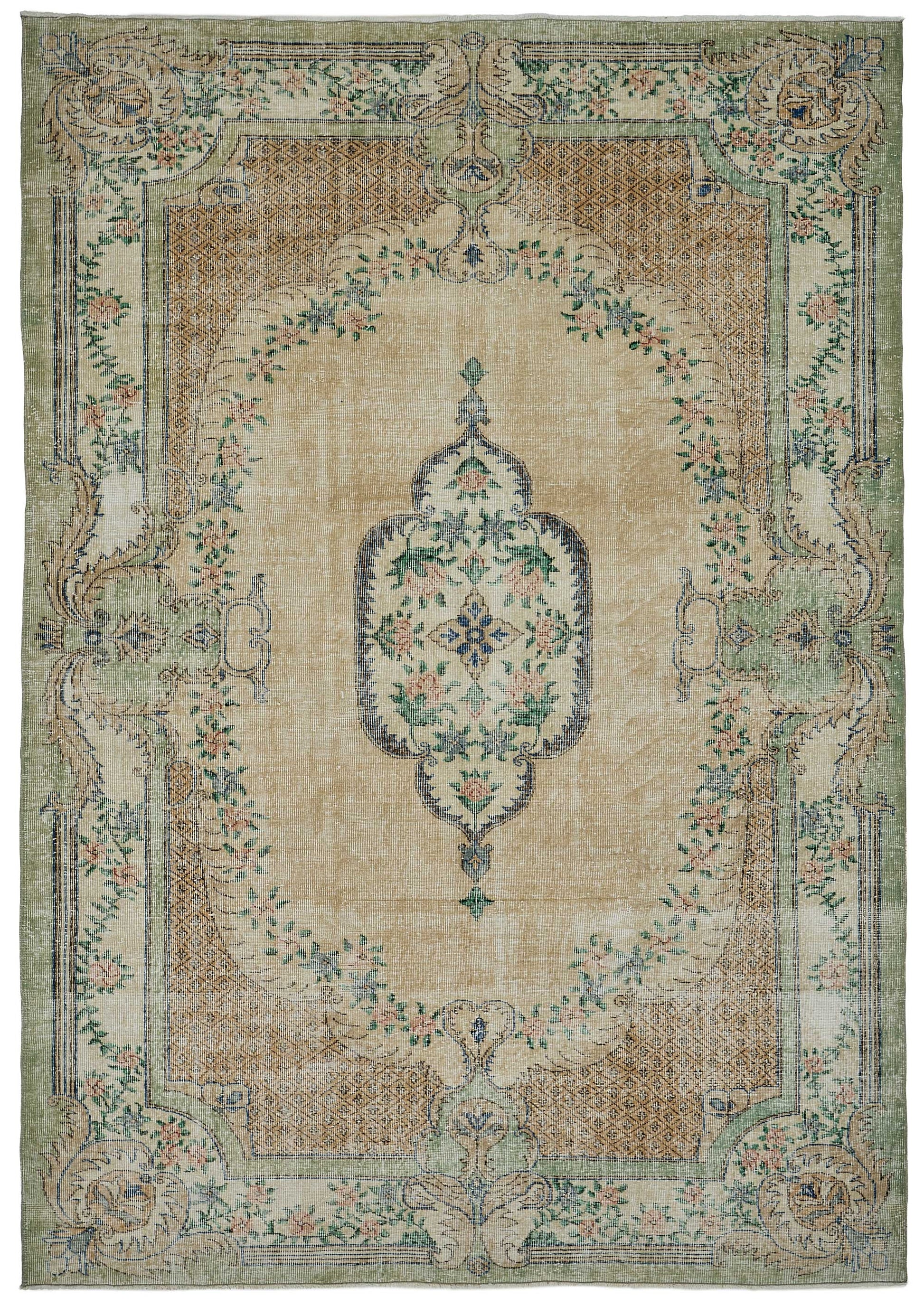 7x10 Hand-Knotted Turkish Vintage Rug - 50816