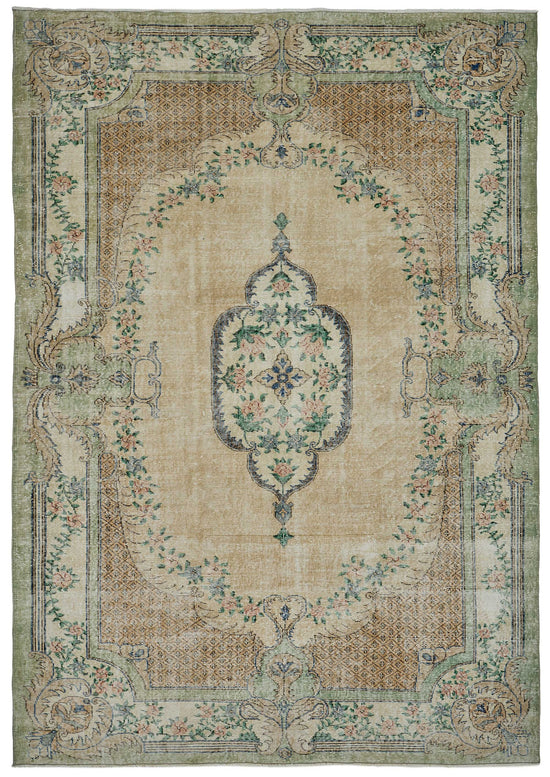 7x10 Hand-Knotted Turkish Vintage Rug - 50816