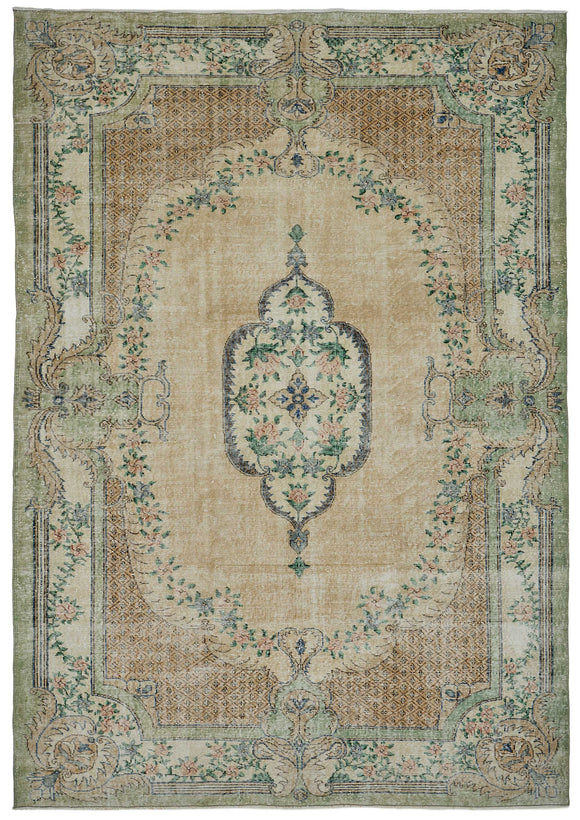 7x10 Hand-Knotted Turkish Vintage Rug - 50816