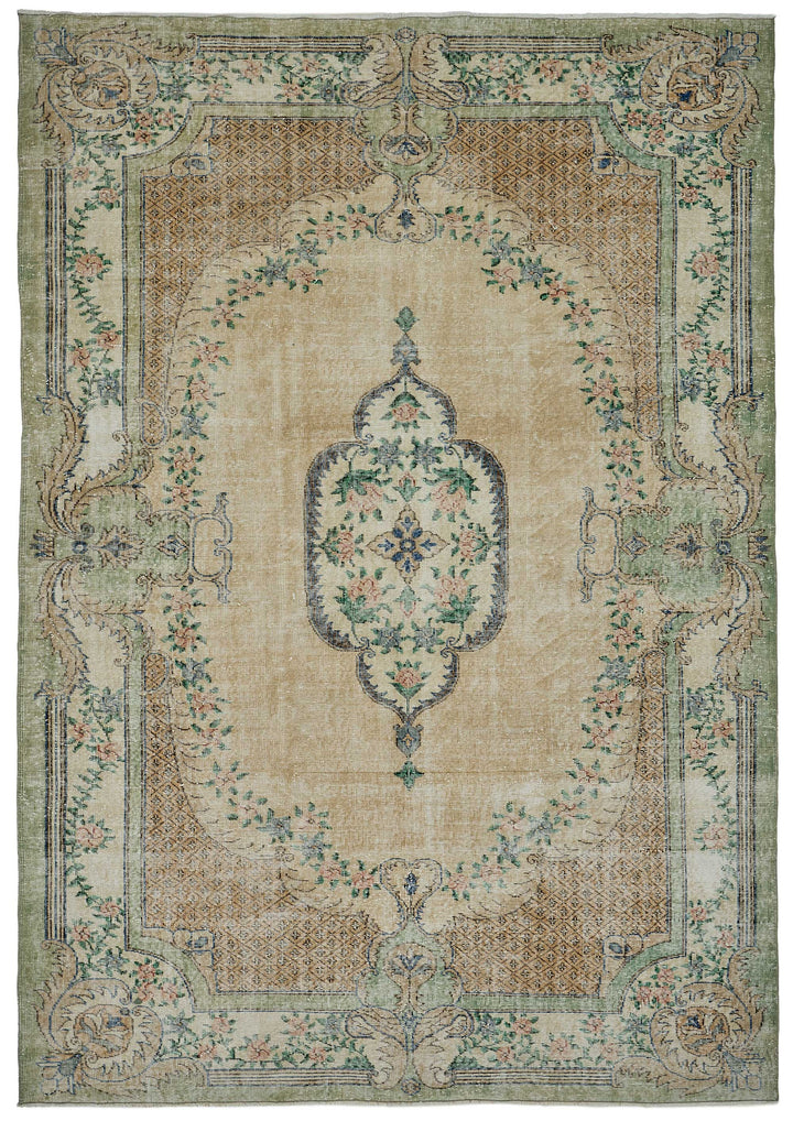 7x10 Hand-Knotted Turkish Vintage Rug - 50816