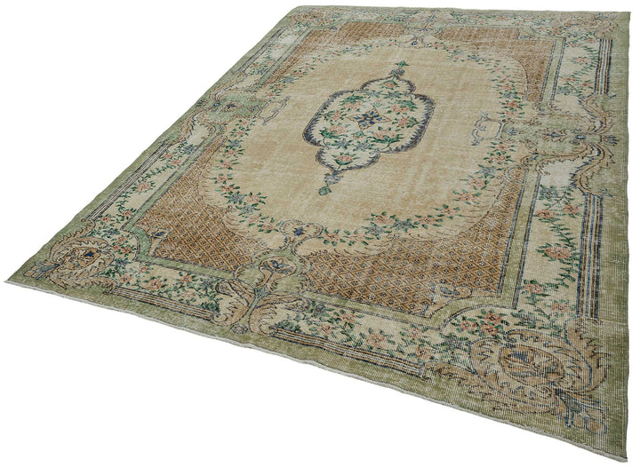 7x10 Hand-Knotted Turkish Vintage Rug - 50816