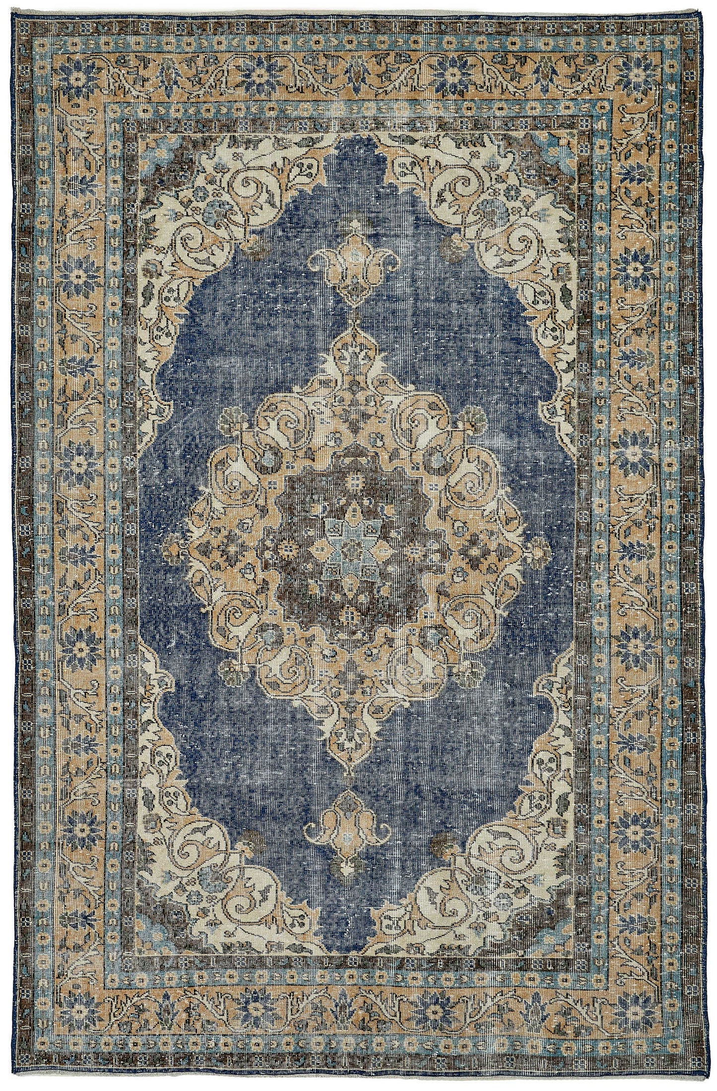 7x10 Hand-Knotted Turkish Vintage Rug - 50817