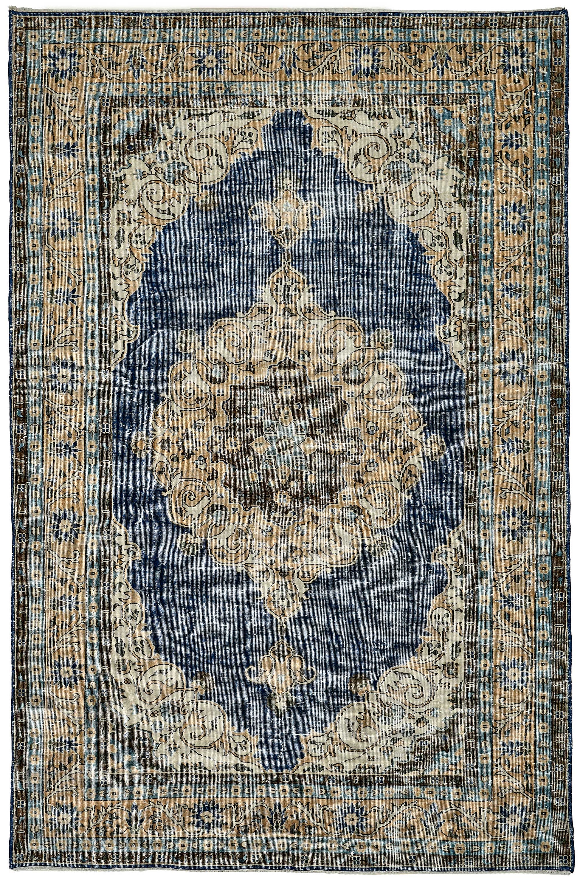 7x10 Hand-Knotted Turkish Vintage Rug - 50817