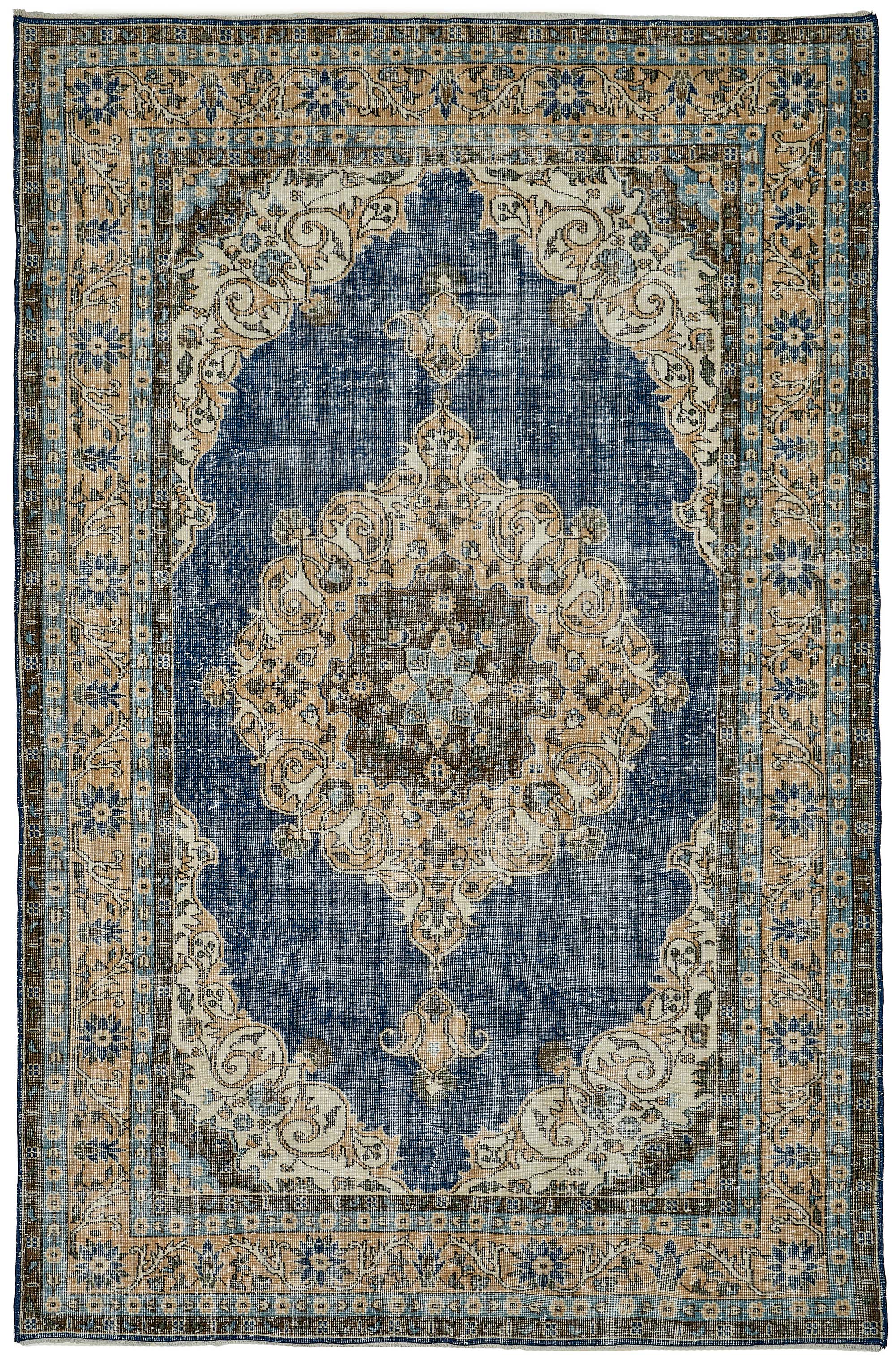 7x10 Hand-Knotted Turkish Vintage Rug - 50817