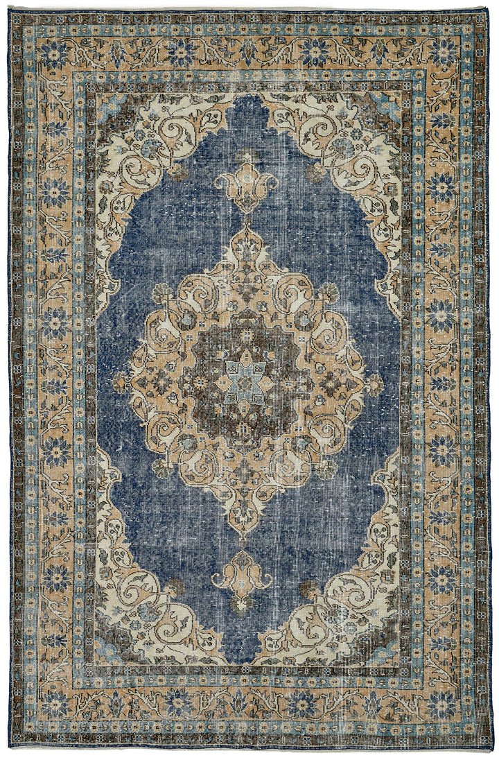 7x10 Hand-Knotted Turkish Vintage Rug - 50817