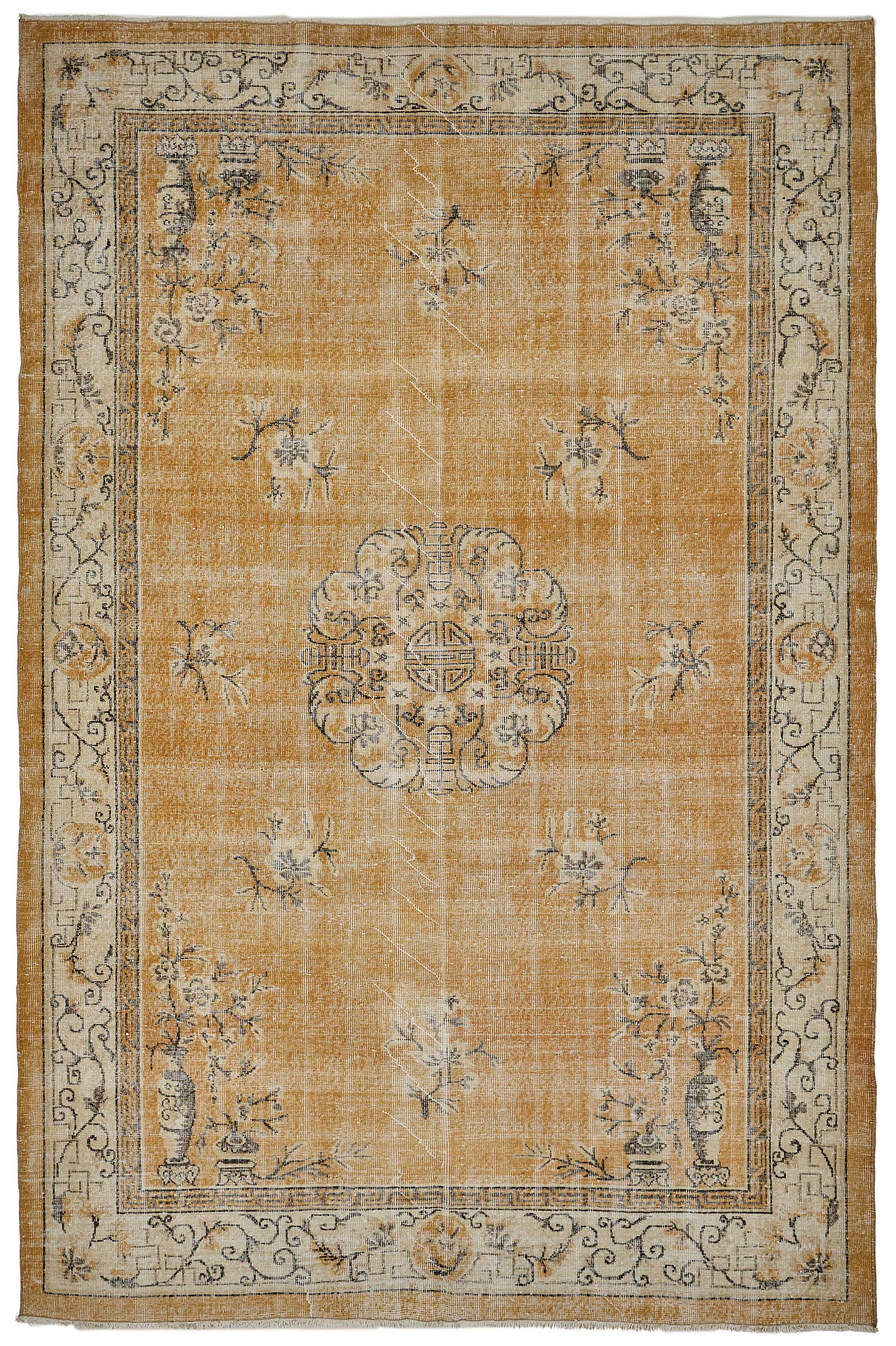 7x10 Hand-Knotted Turkish Vintage Rug - 50818