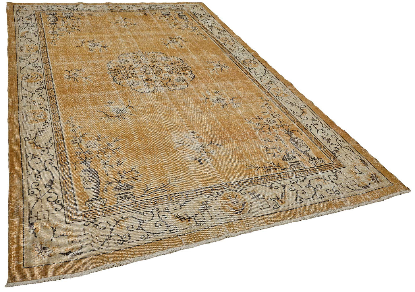 7x10 Hand-Knotted Turkish Vintage Rug - 50818