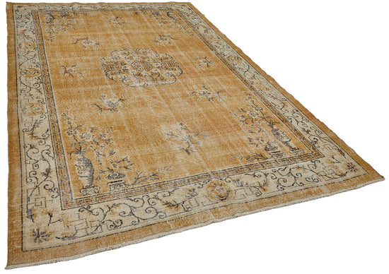 7x10 Hand-Knotted Turkish Vintage Rug - 50818