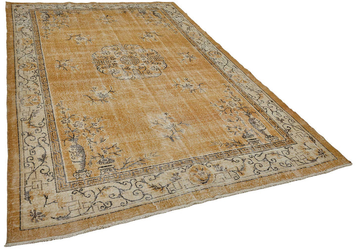7x10 Hand-Knotted Turkish Vintage Rug - 50818