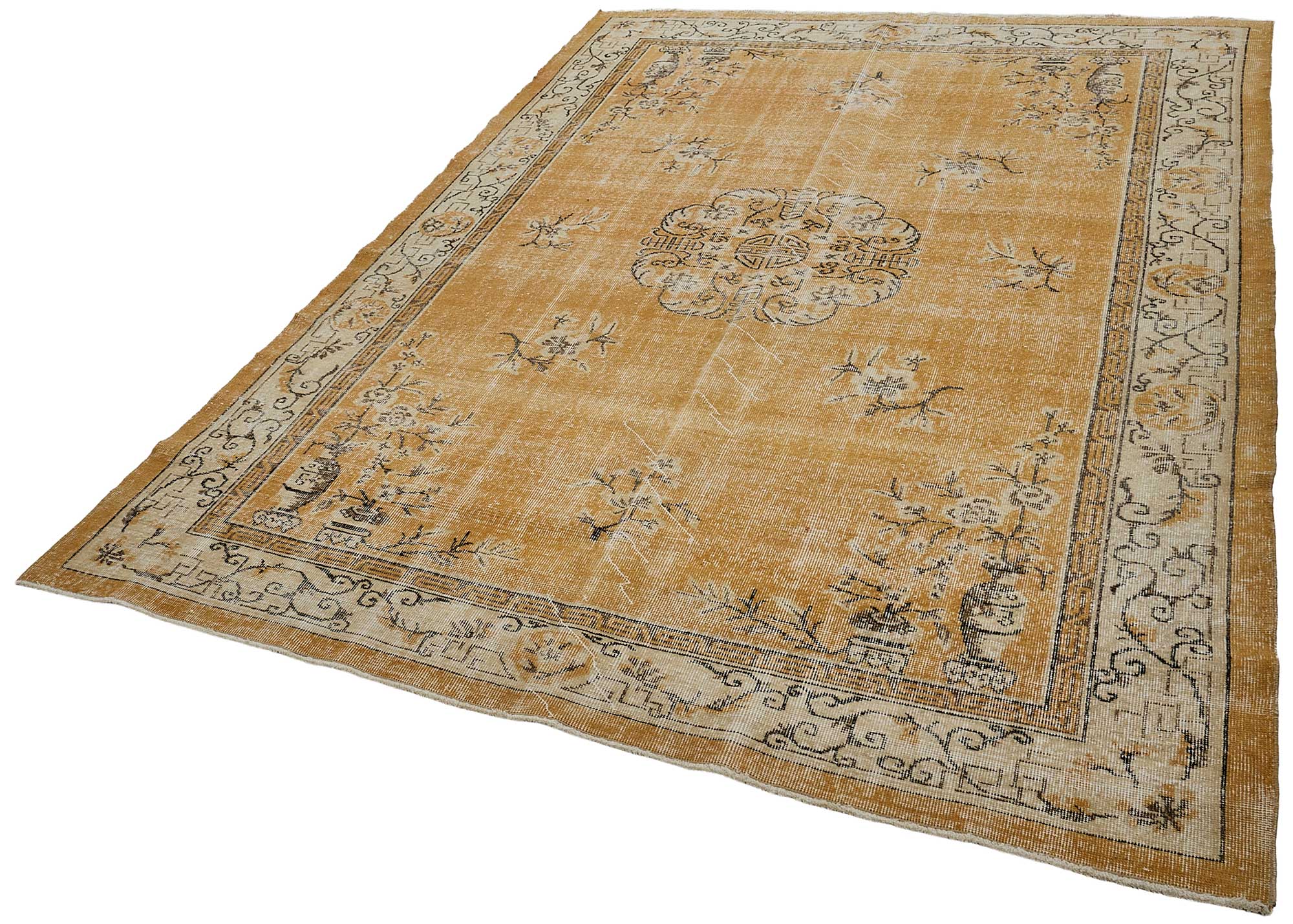 7x10 Hand-Knotted Turkish Vintage Rug - 50818