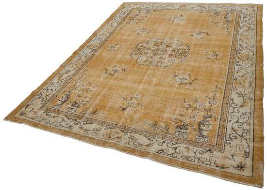 7x10 Hand-Knotted Turkish Vintage Rug - 50818