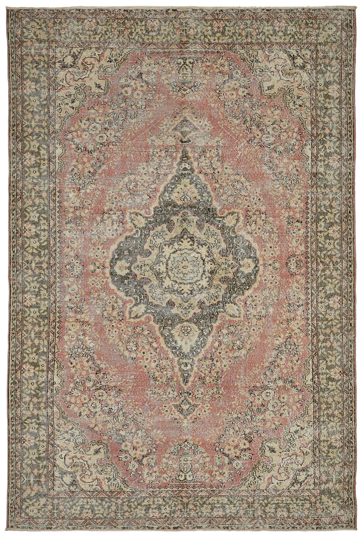 7x10 Hand-Knotted Turkish Vintage Rug - 50820