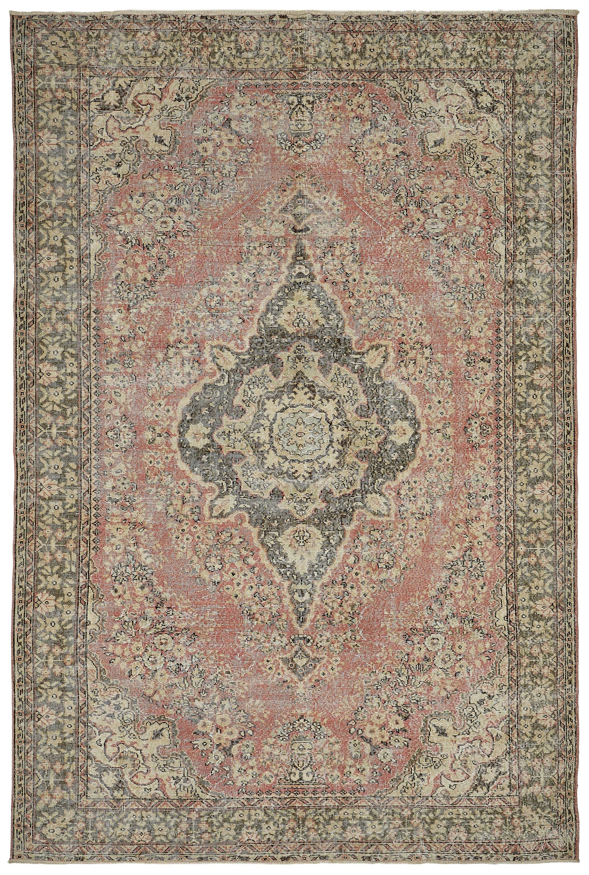 7x10 Hand-Knotted Turkish Vintage Rug - 50820