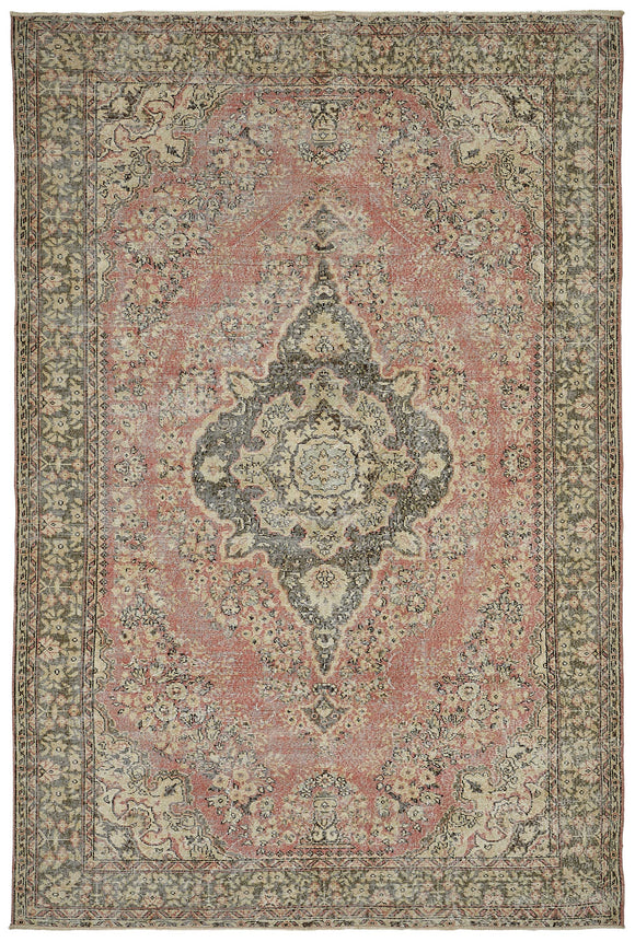 7x10 Hand-Knotted Turkish Vintage Rug - 50820
