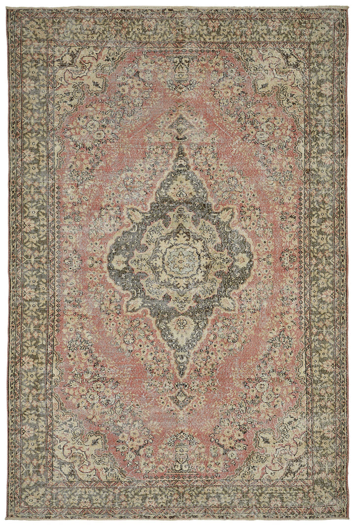 7x10 Hand-Knotted Turkish Vintage Rug - 50820